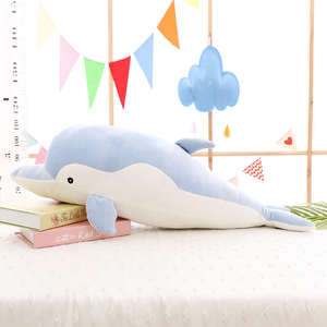 Oreiller en peluche <span class=keywords><strong>dauphin</strong></span> coloré en gros 2025, design personnalisable, jouets en peluche en polyester, rembourrage en coton PP, couverture en maille - Product Image 6