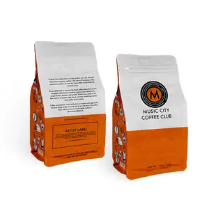 Custom printed biodegradable recyclable 250g 500g resealable coffee tea packaging bags with valve and zipper