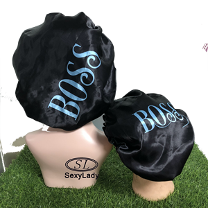 Échantillons gratuits bonnets maman et moi bonnets en <span class=keywords><strong>satin</strong></span> et écharpe en <span class=keywords><strong>soie</strong></span> <span class=keywords><strong>bonnet</strong></span> à cheveux double couche - Product Image 3