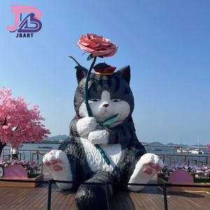 รูปปั้นแมวส้มน่ารักทำจากแก้วพลาสติกเสริมความแข็งแรงสไตล์การ์ตูนสำหรับสัตว์เลี้ยงนำโชค - Product Image 1