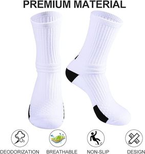 Chaussettes de basketball pratiques mi-mollet avec semelle en tissu éponge pour la course et le sport - Product Image 4