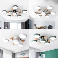 Plafonnier LED en fer de style nordique pour salon et chambre à coucher, design moderne et simple, multi-têtes, design Macaron