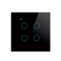 Interrupteur tactile intelligent Wifi Tuya, pas de fil neutre requis interrupteur mural EU 1 2 3 4 Gang, fonctionne avec Alexa Google Home