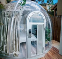 Dôme géodésique transparent pour hôtel de glamping, tente bulle ignifuge et imperméable en panneaux PC, pour toutes les saisons, montage rapide
