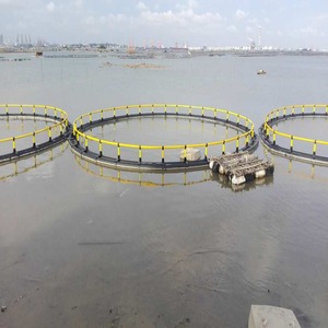 C90m HDPE Offshore <b>Fish</b> Cage System Anti Current <b>Floating</b> Oval Aquaculture Cage Anti-Wave Level 12 Yellow Black for Marine Farm - Product Image 4