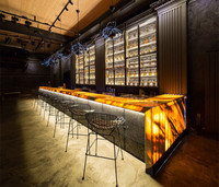 Comptoir de bar en marbre à led pour restaurant