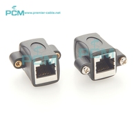 Acoplador de alimentación CAT5e RJ45 8P8C hembra a hembra, bloqueo de tornillo de mamparo, adaptador de montaje en Panel empotrado, enchufe Ethernet LAN