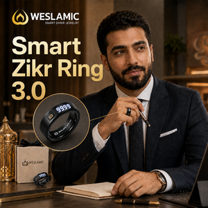 Smarter Islamischer Tasbeeh Zikr Ring mit LED-Display, App-Steuerung, Magnetisches Aufladen, 5-10 Tage Akkulaufzeit, Aluminiumlegierung, Inklusive Geschenk - Product Image 1