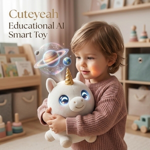 Jouet en peluche licorne AI Cuteyeah à marque privée, en polyester, pour enfants de 8 ans et plus, jeu imaginatif préscolaire, compagnon parlant intelligent, jouet créatif - Product Image 1