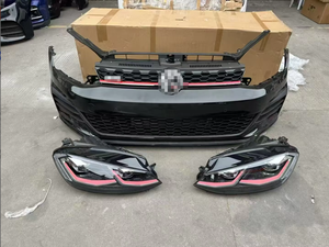 Para <span class=keywords><strong>Volkswagen</strong></span> Golf 7: Conjunto de parachoques de plástico nuevo con marco de radiador, rejilla de capó de motor y ventilador electrónico. - Product Image 2