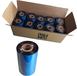 Thermal Transfer Ribbon Wax 110mm x 300m Black Ink Outside 1 Inch Core For Barcode Label <b>Printer</b> Use - Product Image 1