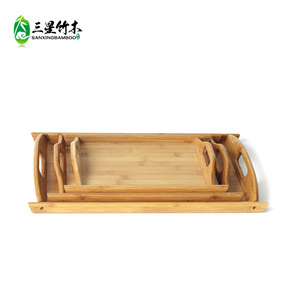 Bamboo double-handled <b>tray</b>, <b>tea</b> <b>tray</b>, multi-functional household <b>tray</b> with handle, fruit <b>tray</b>. Source manufacturer. - Product Image 2