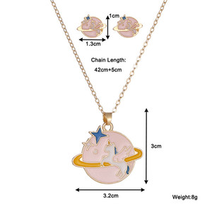 Trendz Version Coréenne Du Tempérament Fille Goutte D'huile Collier Licorne Enfants Ensemble De Bijoux - Product Image 2