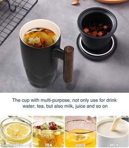 Taza de Café/Té de Cerámica Hecha a Mano con Colador Grande, Taza Tradicional Retro, Set de Regalo Empresarial <span class=keywords><strong>para</strong></span> Hogar u Oficina - Product Image 2