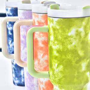 Mug isotherme en acier inoxydable de 40 oz avec poignée, couvercles et paille pour le voyage et le camping – Expédition depuis l'entrepôt américain - Product Image 3