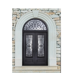 דרצ 'י דלת כניסה מברזל יצוק חיצונית ביטחון עיצוב מודרני דלתות חוץ בתים - Product Image 4