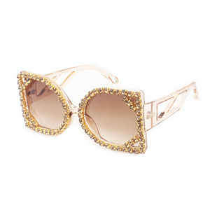 Sunway Eyewear 2024 New Design Wholesale Oversized Frame Diamond Sunglasses Luxury Fashion for Lady Girl Party Sun Glass - Product Image 2