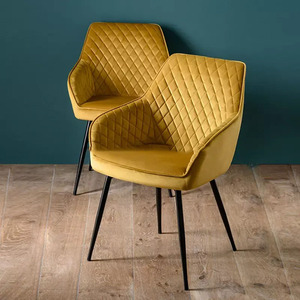 Customized Design Fabric Cushion Seat Back Sturdy Metal Legs Upholstered Dining Room <b>Chairs</b> for Hotel Restaurant - Product Image 6