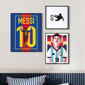 Impresión en Lienzo de la Superestrella del Fútbol, Messi, para Habitación Infantil Moderna <span class=keywords><strong>2022</strong></span>, Arte de Dibujos Animados y Pintura Decorativa - Product Image 3