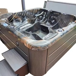 Hydrorelax, семейные Роскошные ванны, светодиодная спа-ванна на 5 человек, садовый массаж, гидромассажная Ванна на открытом воздухе, спа-ванны с фильтром - Product Image 1