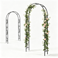 Arche de jardin classique en métal décorée de motifs enroulés, noire, détachable, thermolaquée, antirouille, résistante aux intempéries, pour balcon ou mariage