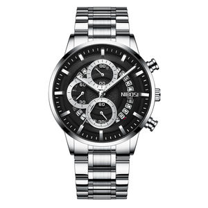 Nuevo para hombres Movimiento de cuarzo de alta calidad Aleación Estilo de negocios 3BAR Resistente al agua Calendario de mano luminoso Deportes de moda - Product Image 4