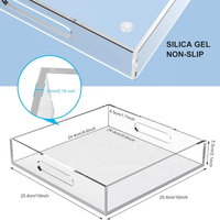 Vente en gros de tiroirs en acrylique transparent Plateau de table basse Plateau de service en acrylique pour la décoration intérieure