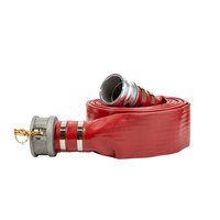 Tuyau d'incendie haute pression rouge personnalisé, diamètre 38 mm, longueur 50 pieds, flexible, résistant à l'usure, épaisseur 1,6 mm, extrusion PVC