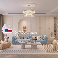 DONSUN Ensemble de canapés luxueux en cuir de style italien moderne et luxueux meubles de salon pour appartement et villa