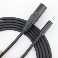 Câble audio XLR mâle jack stéréo DC3.5mm haut de gamme vers XLR pour micro, faible bruit, gaine noire, longueur 5m, application haut-parleur