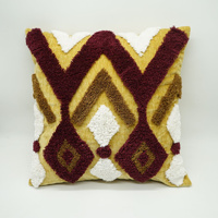 Housses de coussin motif géométrique Boho maroc tufté taies d'oreiller tribales avec glands