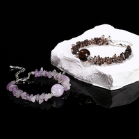 JD GEMS Bracelet en argent tendance pour femme, bijoux en cristal énergétique de guérison, pierres naturelles irrégulières, cadeau pour fête