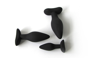 Giocattoli Sessuali Plug Anali in Silicone Nero Dilatatori Anali per Giochi SM Maschili Huawen HW-WM190344 - Product Image 5