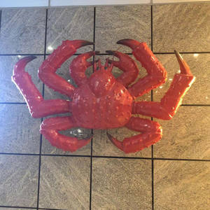 Escultura de Cangrejo Rey Grande, Arte 3D en Fibra de Vidrio, Ecológica, Duradera, Hecha a Mano, Estilo Pop Art Moderno, para Decoración de Interiores/Exteriores de Restaurantes de Lujo - Product Image 5