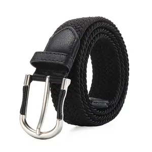 Fabriek Custom Casual Elastische Tailleband Metalen Gesp Geweven Strepen Riemen Golf Elastische Riem Voor Mannen Vrouwen