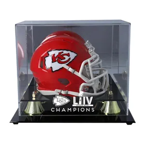 Custom Full Size Clear Acrylic Single Mini Motorcycle Baseball Helmet Football Display Case Wholesale