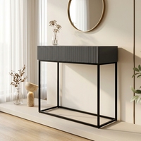 Table console en acier inoxydable brillant, nouveau design, vente en gros d'usine, avec pieds dorés/noirs, pour chambre/salon