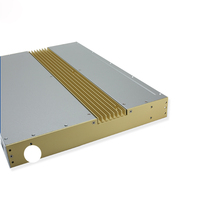 Kotak Rak Aluminium Alloy 19" 1U Kustom IP54 Perak Emas Anodized untuk Kontrol Industri, Kotak Daya, OEM, dan Enclosure Peralatan Jaringan