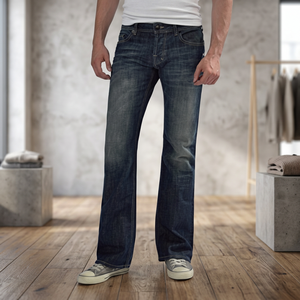 Jeans de Mezclilla Rectos para Hombre, 100% Algodón, con Estampado Digital, Lavado a la Piedra, Estilo Hip Hop, Moda Urbana, Casual, Personalizados, al por Mayor - Product Image 4
