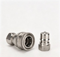 Raccord rapide KZF ISO7241-B en acier inoxydable 304 à double coupure, coupleur hydraulique à filetage conique ZG, raccord à déconnexion rapide