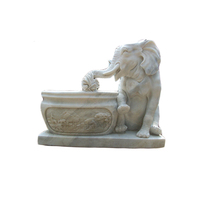 Décoration murale En Marbre Blanc Sculpté à La Main Tête D'éléphant