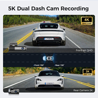LINGDU LD06-2CH Ultra 4K + 2K Dash Cam GPS 5G Wifi EN Contrôle vocal Super Capacitor Car Camera DVR Car Black Box Dashcam