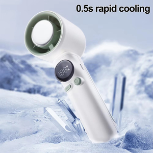 Ventilador portátil de agarre cómodo Ventilador turbo de alta velocidad Ventilador de viaje compacto Batería de 4.000 mAh Velocidad del viento de 8ms Velocidad del viento ajustable - Product Image 2