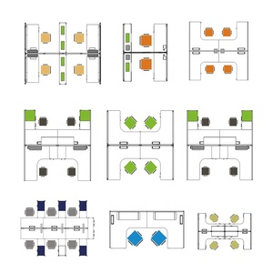 Văn Phòng Hiện Đại Modular Set Tủ Khung Nội Thất Bàn Làm Việc Bàn Phân Vùng - Product Image 5