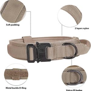 Groothandel Solide Patroon Tactische Nylon Hondenriem Intrekbare Anti-Impact Kraag Met Elastische Touw Linten Voor Grote Outdoor Huisdieren - Product Image 4