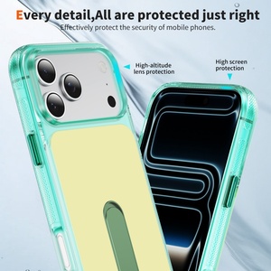 เคสโทรศัพท์มือถือแม่เหล็กแบบด้านรุ่นใหม่สำหรับ iPhone 17 15 Pro Max 16 Plus 17 Air พร้อมระบบปิดฝาหลังแบบซ่อน 360 องศา °   ฝาครอบป้องกันด้านหลังแบบ Strip Stand - Product Image 3