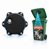 DF703 Poubelle intelligente à capteur ultrasonique IP68 NB-IoT LoRaWAN 4G Cat-M pour extérieur, avec capteur de niveau de remplissage et de détection d'incendie/inclinaison, portée 4m