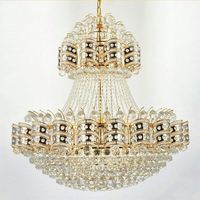 Lustre en cristal K9 doré personnalisable, lampe traditionnelle moderne ovale suspendue pour villa, escalier, design luxueux et creux