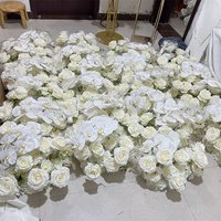 Fabrication de fleurs artificielles IFG coureur d'allée floral rose blanche de 4 pieds pour la décoration de mariage