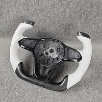 Volant sport en fibre de carbone à fond plat pour Volkswagen Golf 8 MK8 CC GTI Passat, modification personnalisée sans airbag
